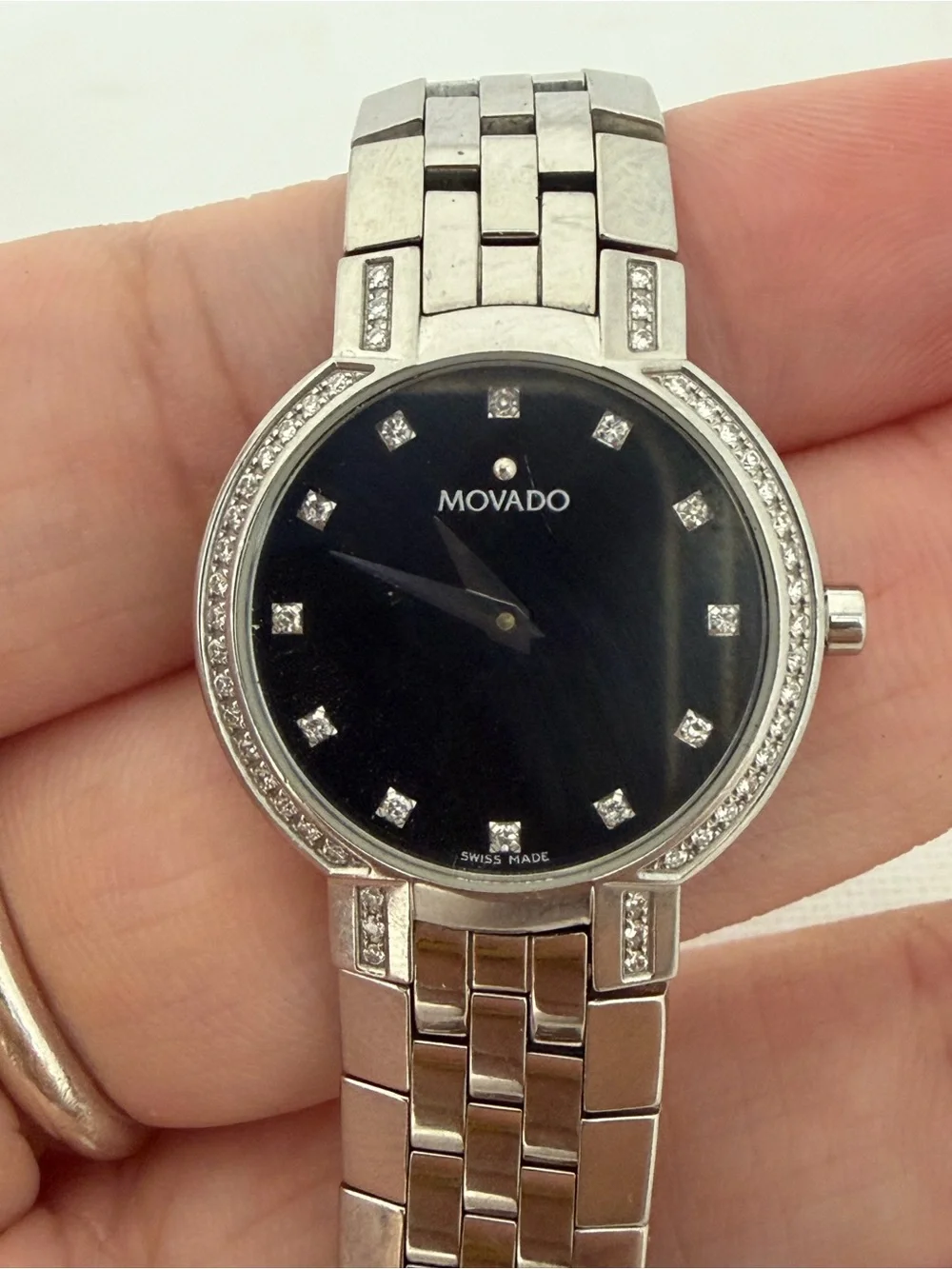 Ladies Movado Faceto 25mm with Diamonds
